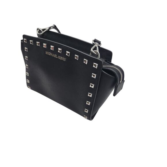 Michael Kors Black Saffiano Leather Selma Crossbody Purse - Picture 3 of 11